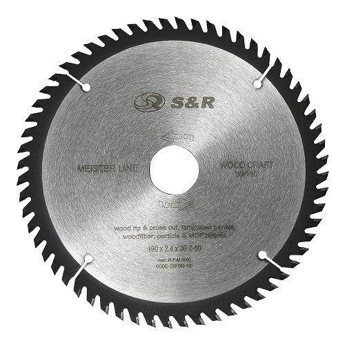 

Диск пильный S&R Meister Wood Craft 190x30x2,4 мм 238024190