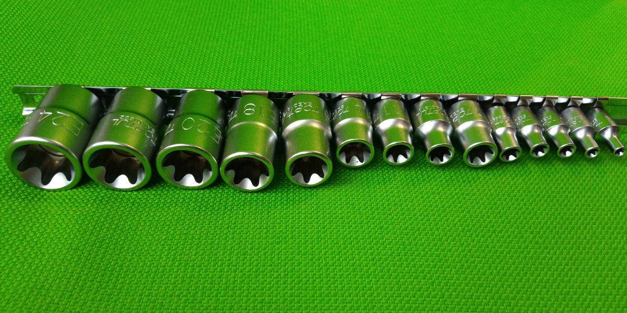 

Головки торксы ешки TORX 1/4"-3/8''-1/2" E4-E24 14ед.(звезда Давида) TOPTUL GAAR1402