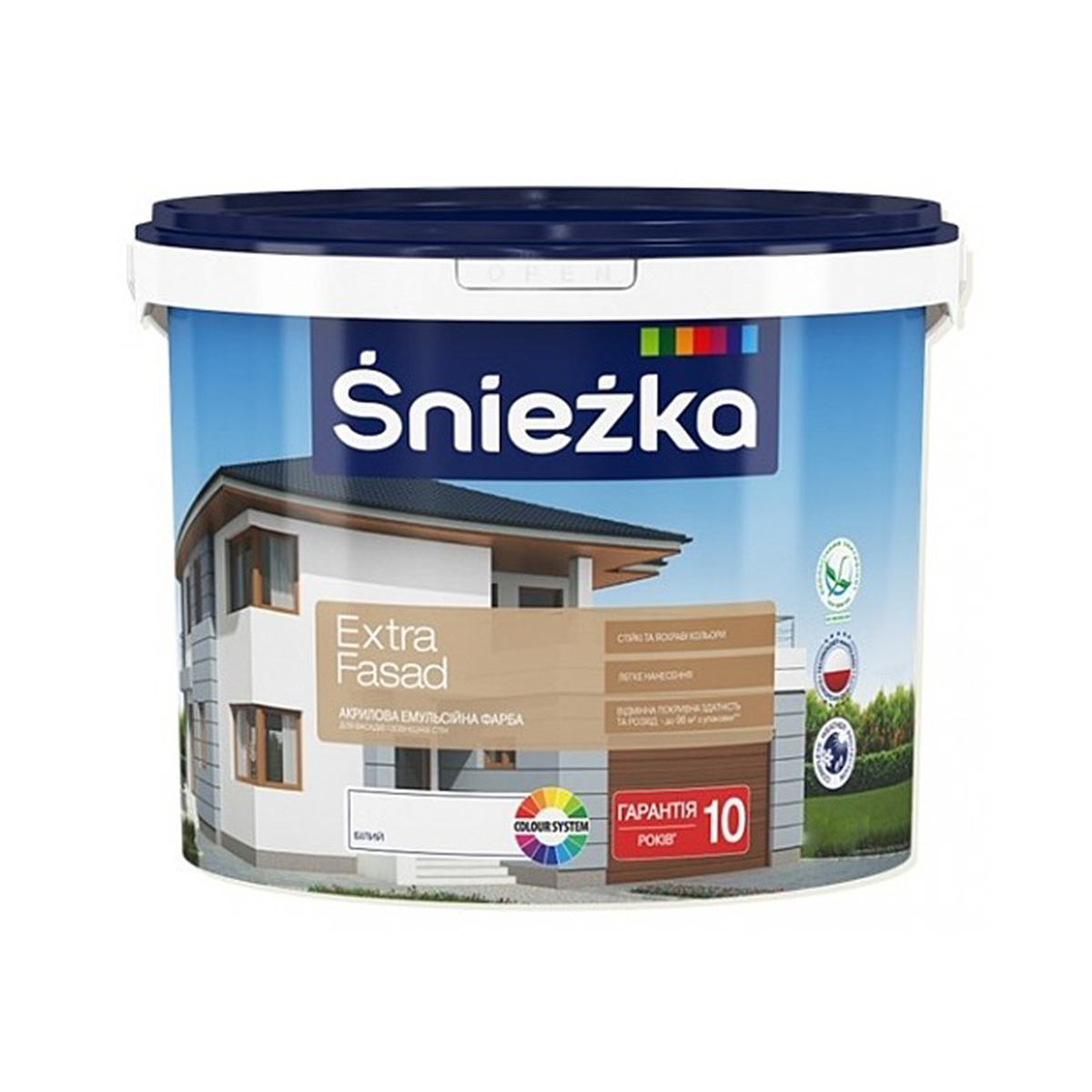

Фасадная краска Sniezka Extra Fasad белый матовый 1.4кг