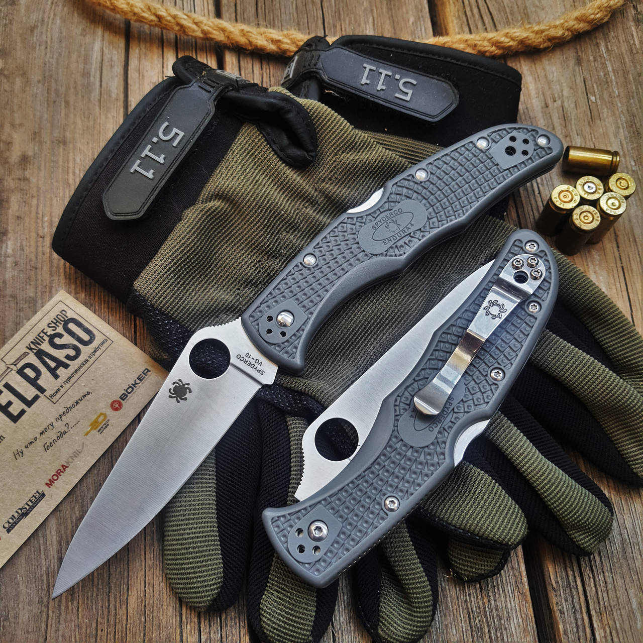 

Складной EDC нож Spyderco Endura-4 (rep.) сталь 8Cr13Mov, Серый