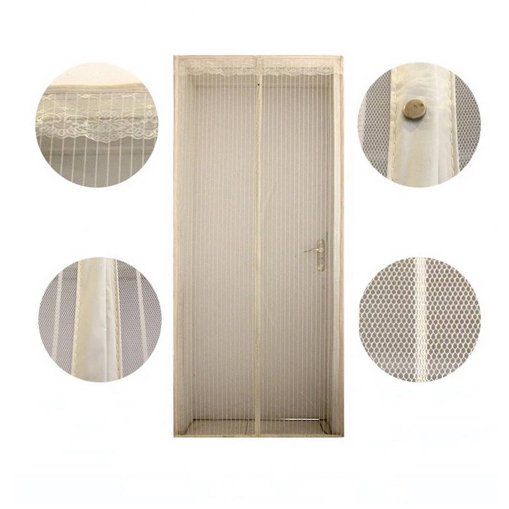 

Москитная сетка на магнитах 100х210 см Magic Mesh / Антимоскитная сетка от комаров / Москитная штора Бежевый