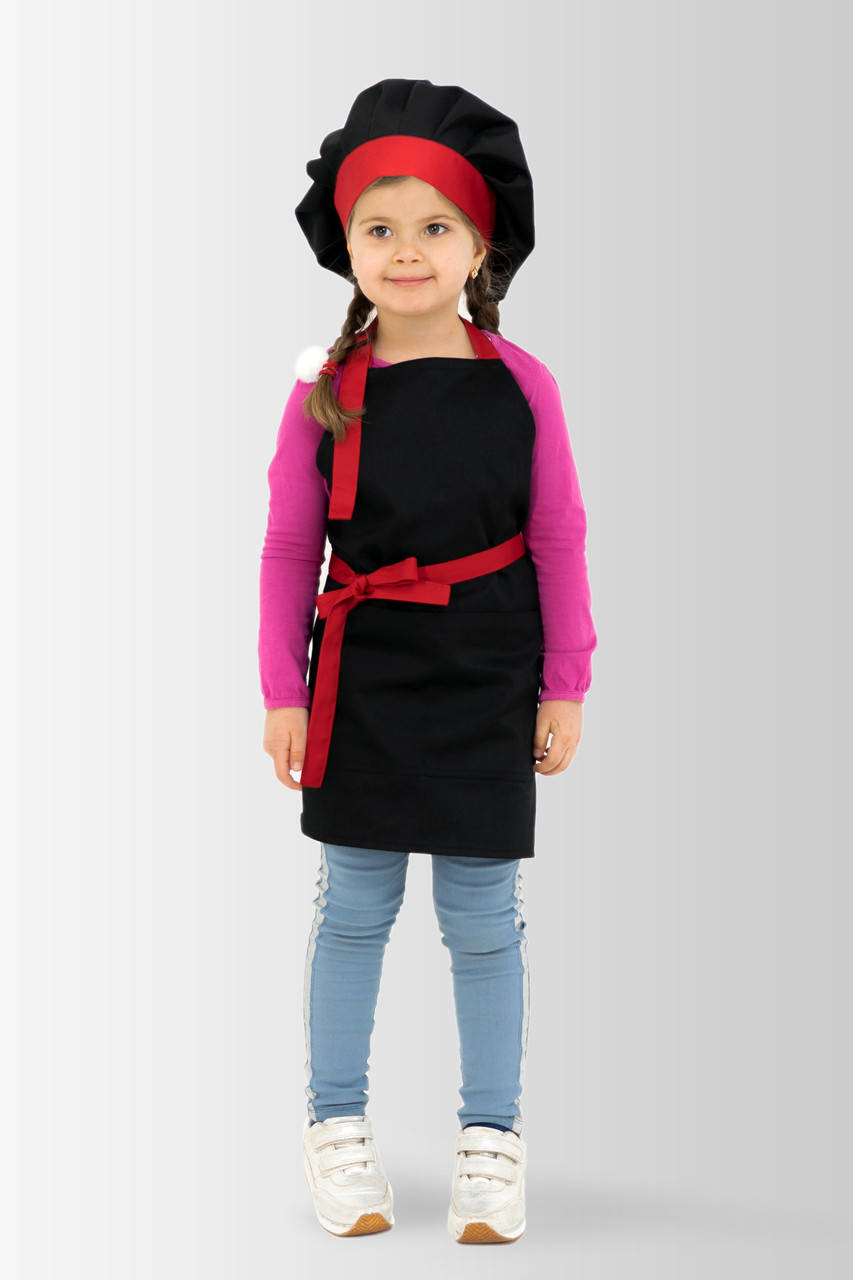 

Фартук + Колпак детский Latte Kids 5-7 лет Черно-красный, Черный