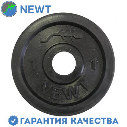

Диск стальной обрезиненный Newt Home 1 кг, диаметр - 28 мм, Черный