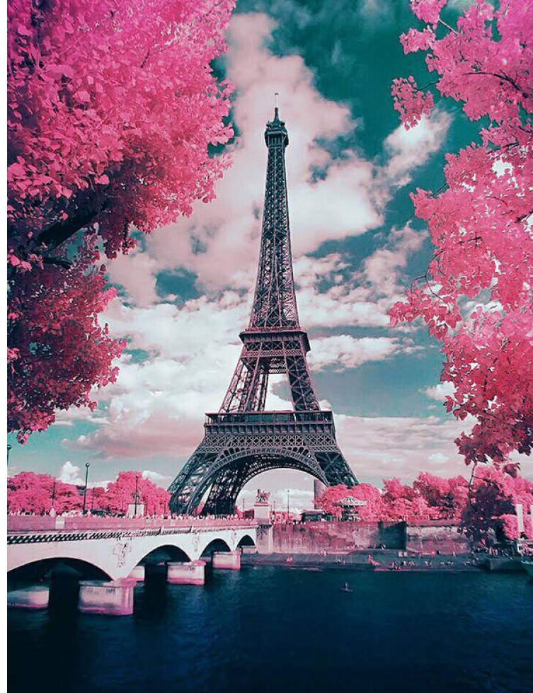 

Картина по номерам и алмазная мозаика Эйфелева башня 3D 2 в 1 на подрамнике 40х50 см