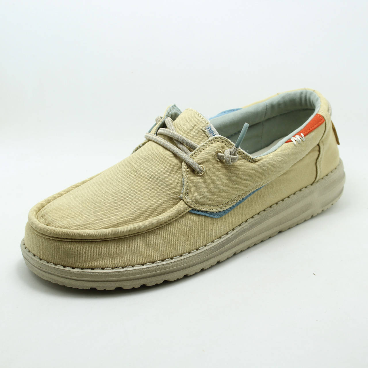 

Летние мужские туфли мокасины Hey dude Washed Safari песочные