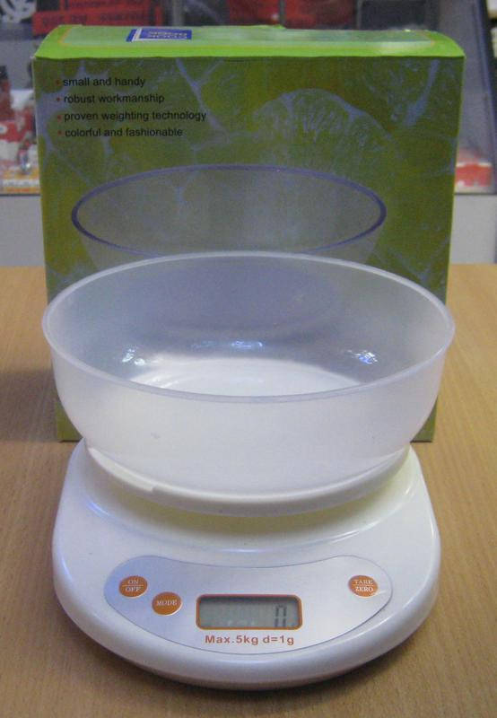 

Ваги кухонні електронні настільні з чашею EK01 до 5 кг