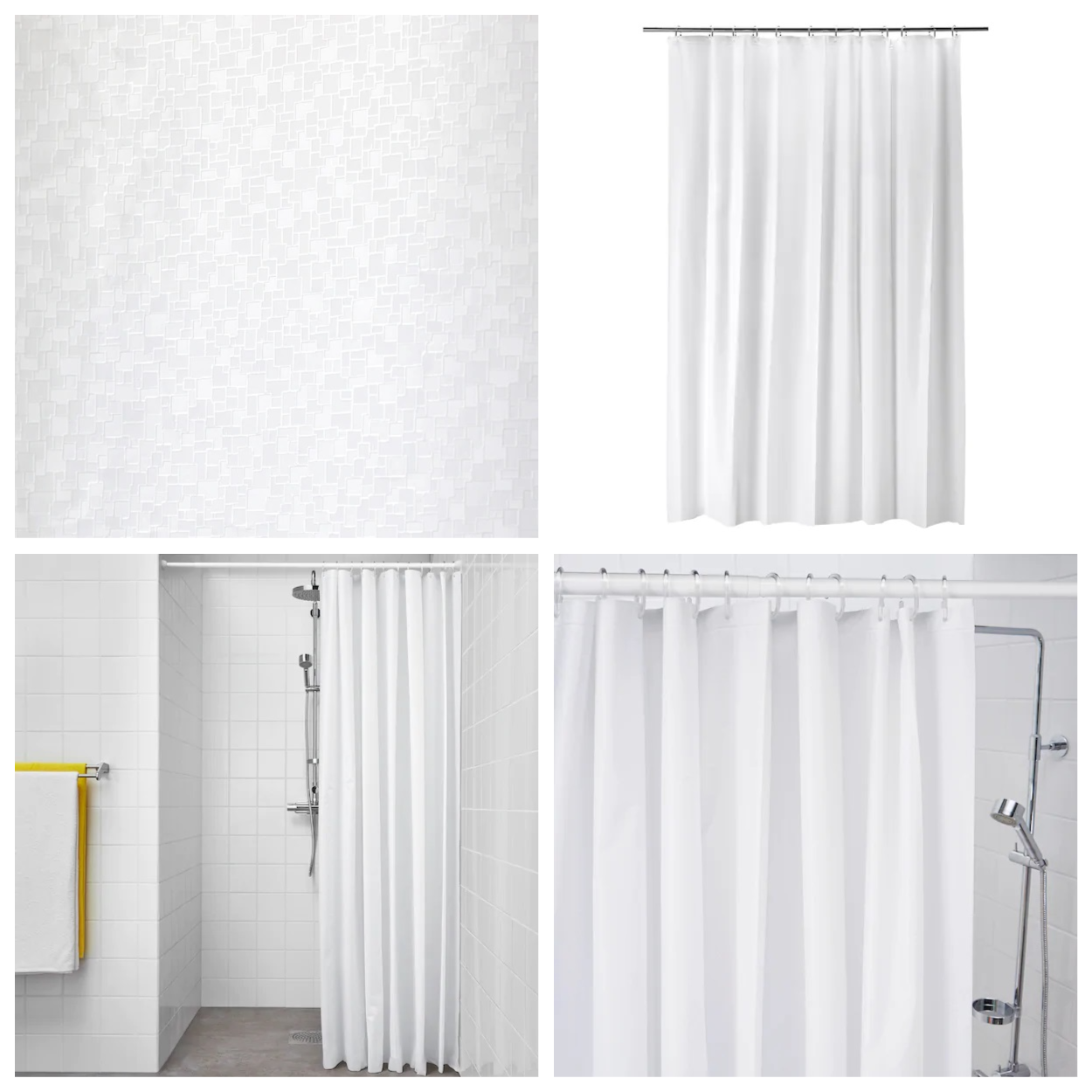 

Шторка для ванной и душа IKEA BJÄRSEN 180x200 см белая занавеска в ванную ИКЕА БЙАРСЕН, Белый