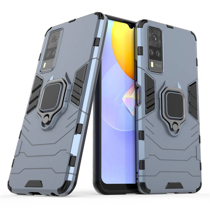 

Чехол Iron Ring для Vivo Y31 / Vivo Y53s бампер противоударный с подставкой Dark-Blue