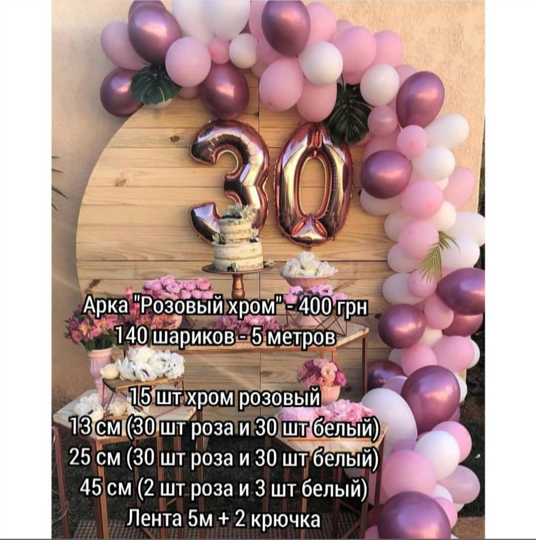 

Арка гирлянда из воздушных шаров РОЗОВЫЙ ХРОМ