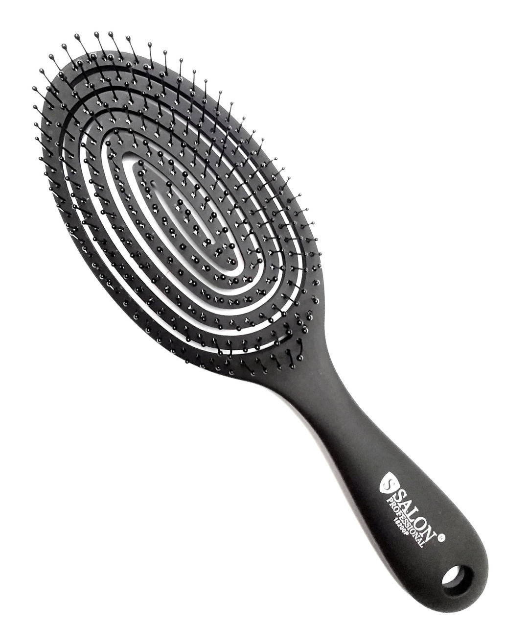 

Расческа для волос Продувная Спиральная Очень Мягкая Salon Professional 18202 (матовая) чёрная
