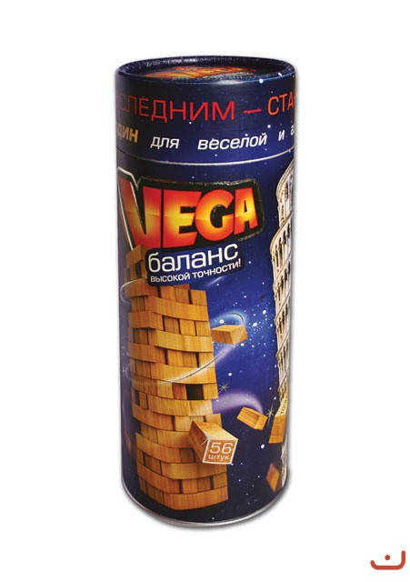 

Игра Вега Vega Jenga Дженга башня в тубусе Danko Toys (DT ПБ)