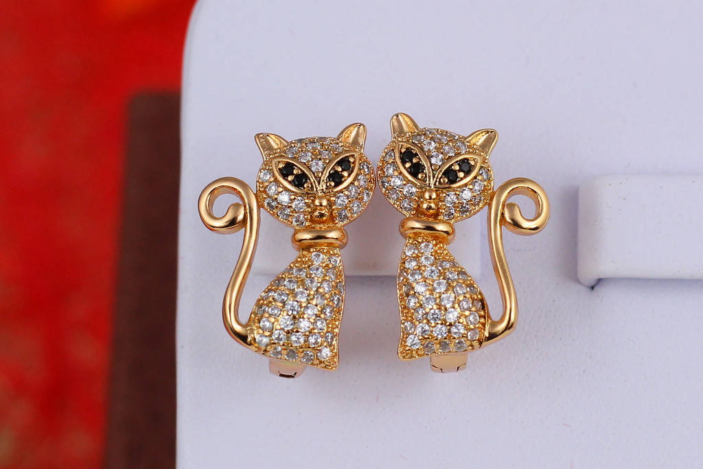 

Серьги Xuping Jewelry котики 1,8 см золотистые