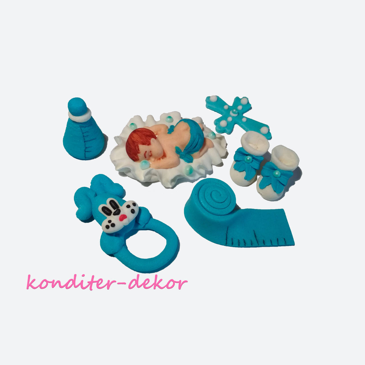 

Набор из сахарной пасты (мастики) для украшения тортов и кондитерских изделий "Младенец" мальчик, Разные цвета