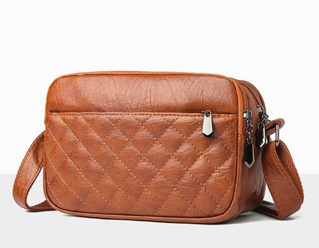 

Женская сумка коричневая небольшая на молнии, Коричневый