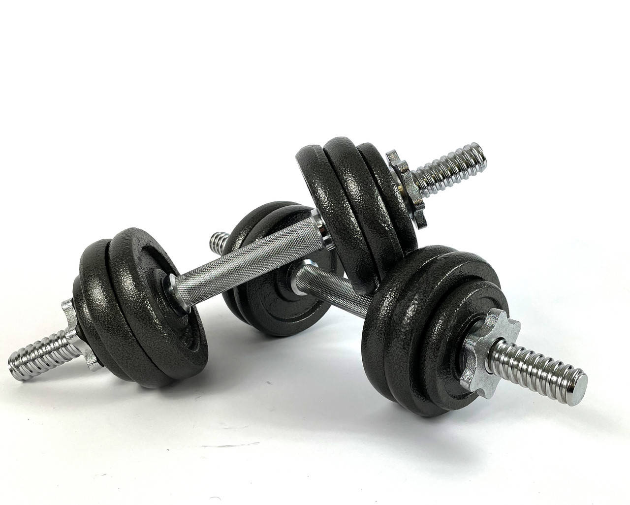 

Комплект металлических гантелей NEO-SPORT - 15 кг разборных со сменными дисками, Черный