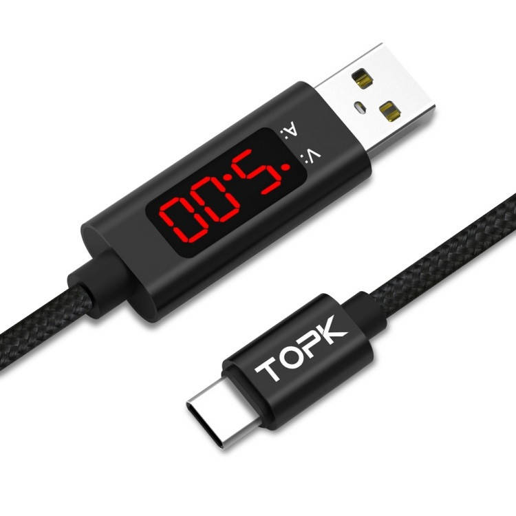 

Зарядный кабель Topk AC27 с разъемом Type-C Черный