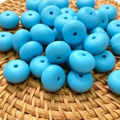 

Абакус бусина силиконовая Голубой яркий
