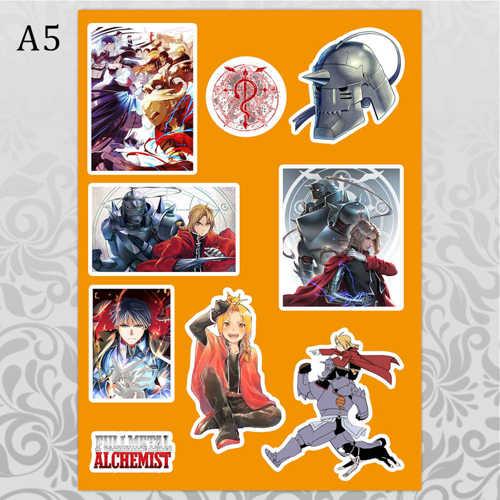 

Стикеры Аниме Fullmetal Alchemist без порезки 03, Разные цвета