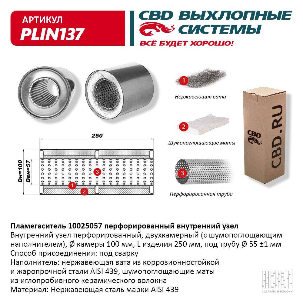 

Пламегаситель Nissan,Mazda,Honda,Toyota 100/250/57 перфорированный нержавейка [CBD]