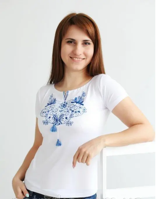 

Футболка вышиванка женская, вишиванка жіноча, р-р 42-54, Белый