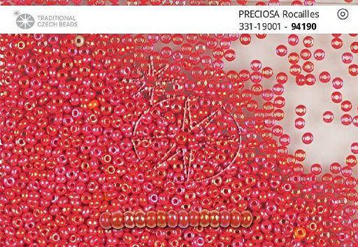 

33119/94190/13 Красный радужный непрозрачный. Ювелирный бисер Preciosa. 1 грамм