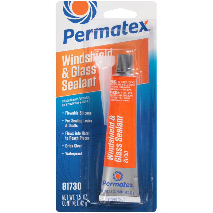 

Затекающий герметик для ремонта стекол Permatex flowable silicone windshield & glass sealer (42г) 81730