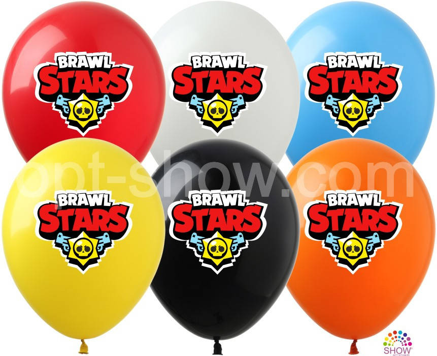 

Латексные воздушные шары с рисунком Brawl Stars ассорти 12" (30 см) 10 шт, Разные цвета