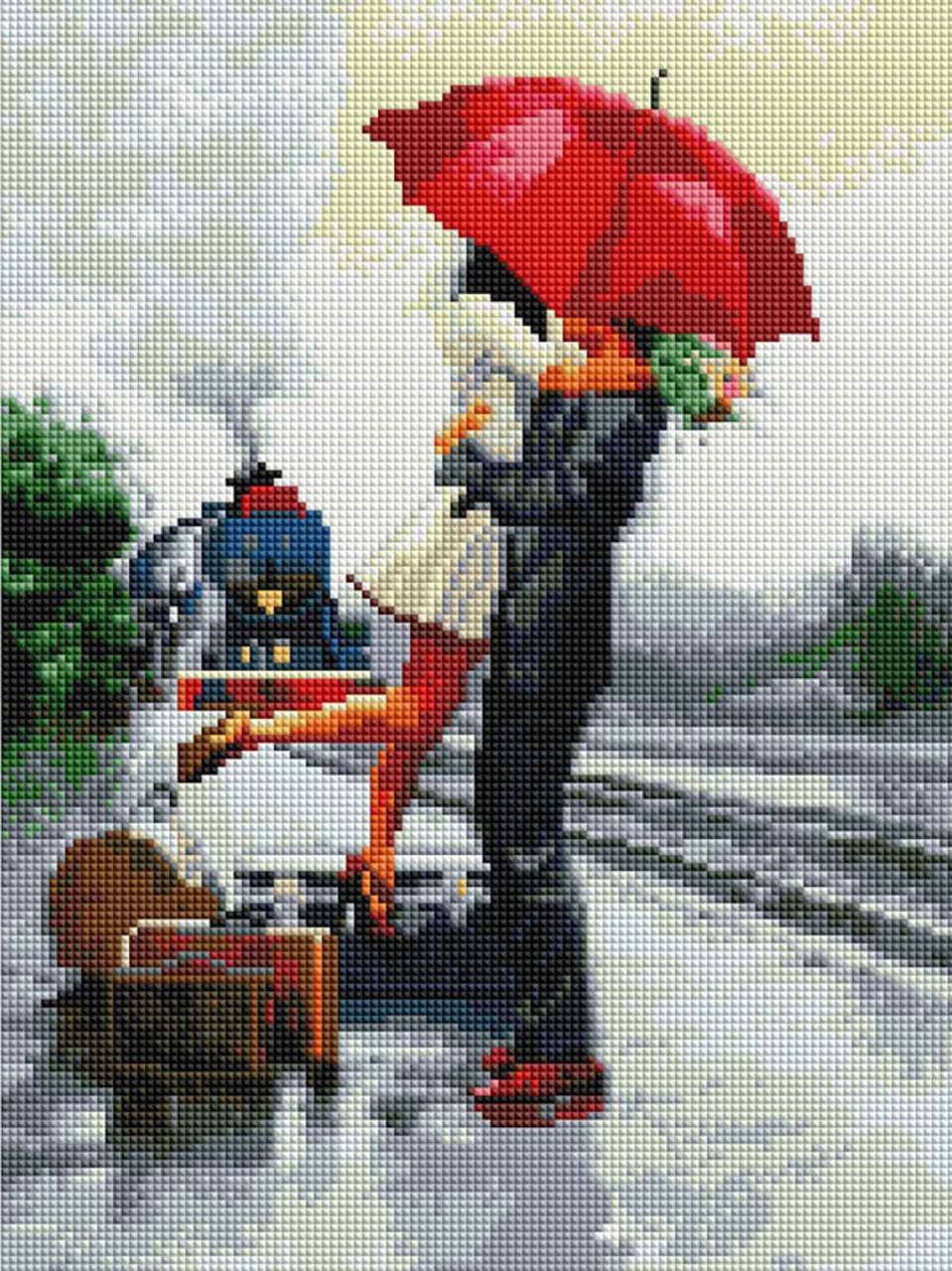 

Набір алмазної мозаїки 30х40 "Прощання на пероні" ST450