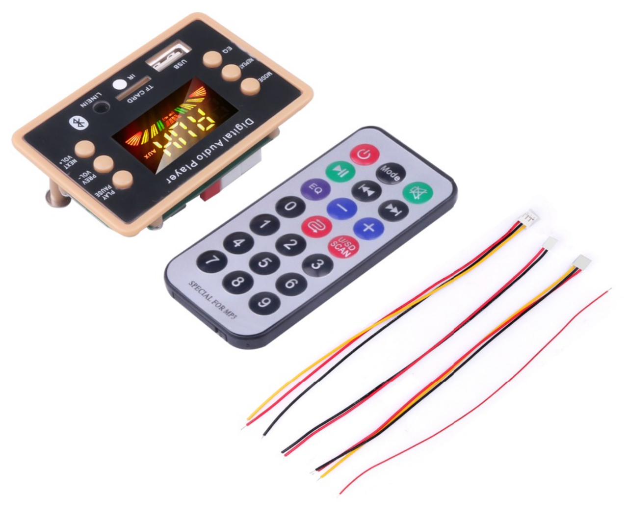 

Мини стерео 2-х канальная магнитола 5-12В. USB, MP3, FM, AUX, TF, Bluetooth 5.0