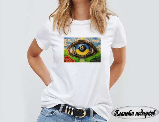 

Футболка женская патриотическая с принтом