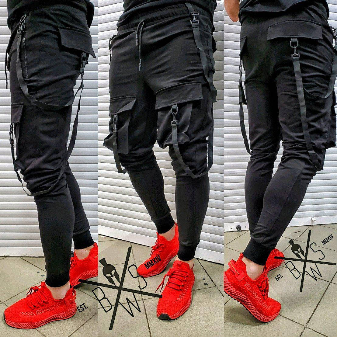 

Мужские стильные брюки карго Брейв (чёрные). Спорт штаны Brave sport wear XL
