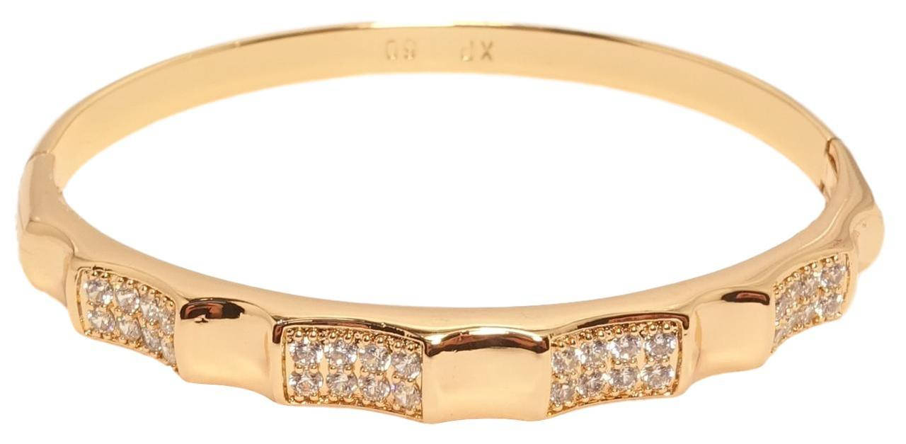 

Браслет Xuping Позолота 18K "Зубчатый узор секционные вставки цирконий" ø 6,5см