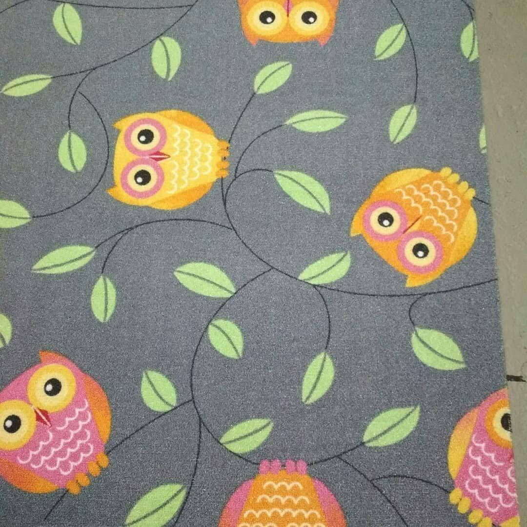 

Детский ковролин Happy Owl на сером фоне, Счастливая Сова, Щаслива Сова 1.5, 2.0, 4.0м