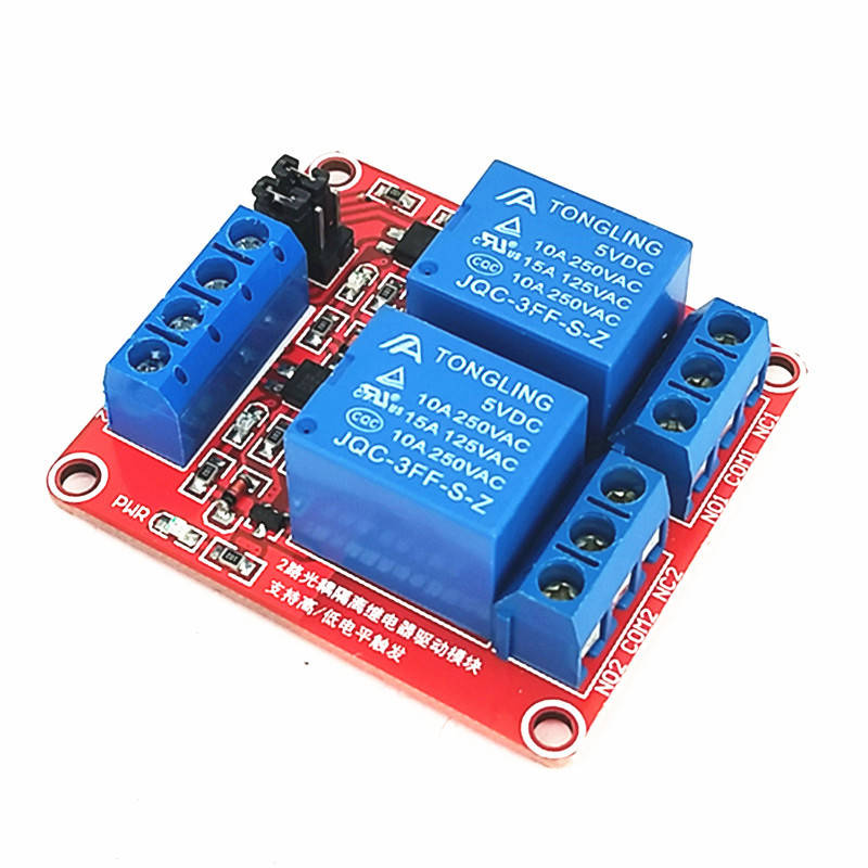 

Модуль реле 2-канальный 5V с переключателем H/L для Arduino