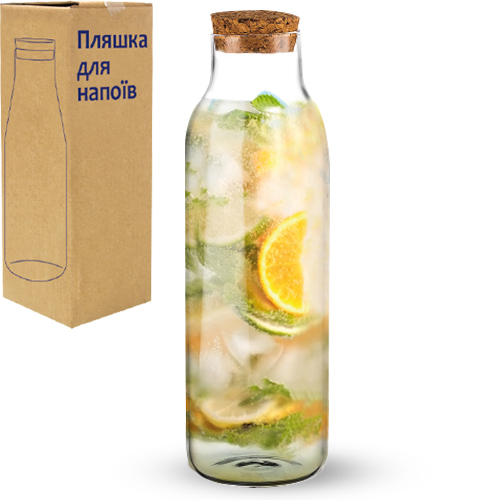 

Бутылка для напитков 1л с крышкой-пробкой (арт. 9097-8)