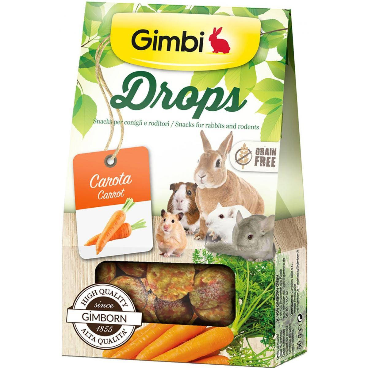 

Лакомство дропсы для грызунов GimBi Drops с морковью 50г