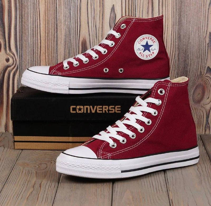 

Высокие бордовые кеды converse all star унисекс 36-41, Бордовый