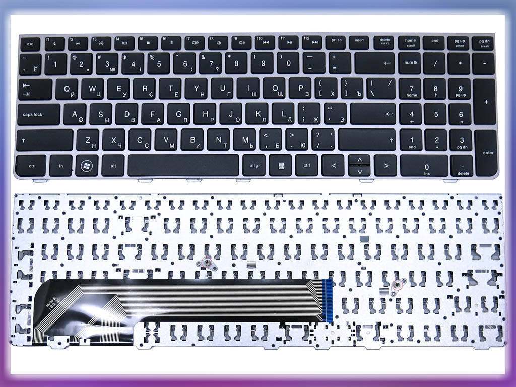 

Клавиатура для HP Probook 4530S, 4535S, 4730S, 4735S ( RU Black с рамкой Silver)., Серый