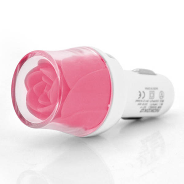 

АЗУ NOKOKO Flower, 12V-USB, 5-5.5V, 2*USB, 10W, 2,1А, Pink, Пакет Q50, Розовый