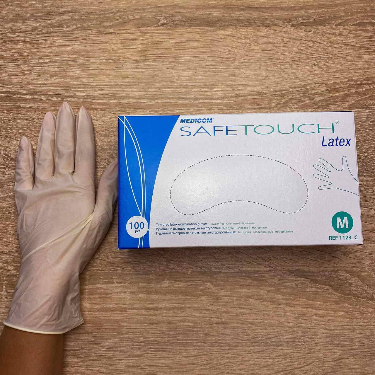 

Перчатки латексные без пудры "". Medicom. 5.5 г, Белый