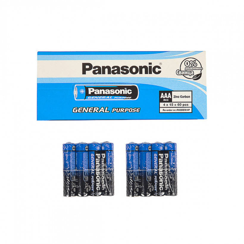 

Батарейка Panasonic AAA R03BER/4p General Purpose P-060420