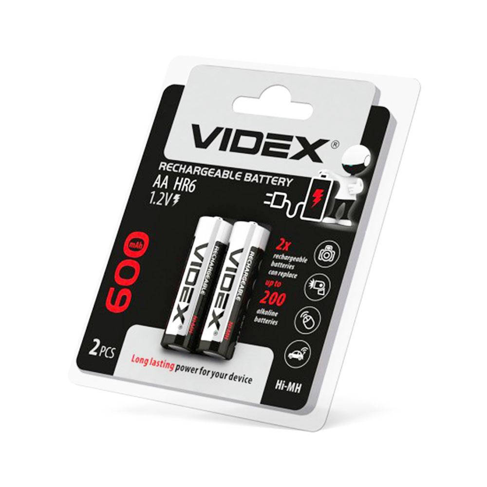

Аккумуляторы AA (HR6) Videx 600mAh (2шт.)