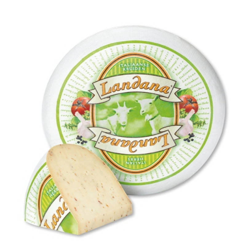 

Сыр козий с итальянскими травами"Italian Herbs"Landana" 50% голова 4 kg