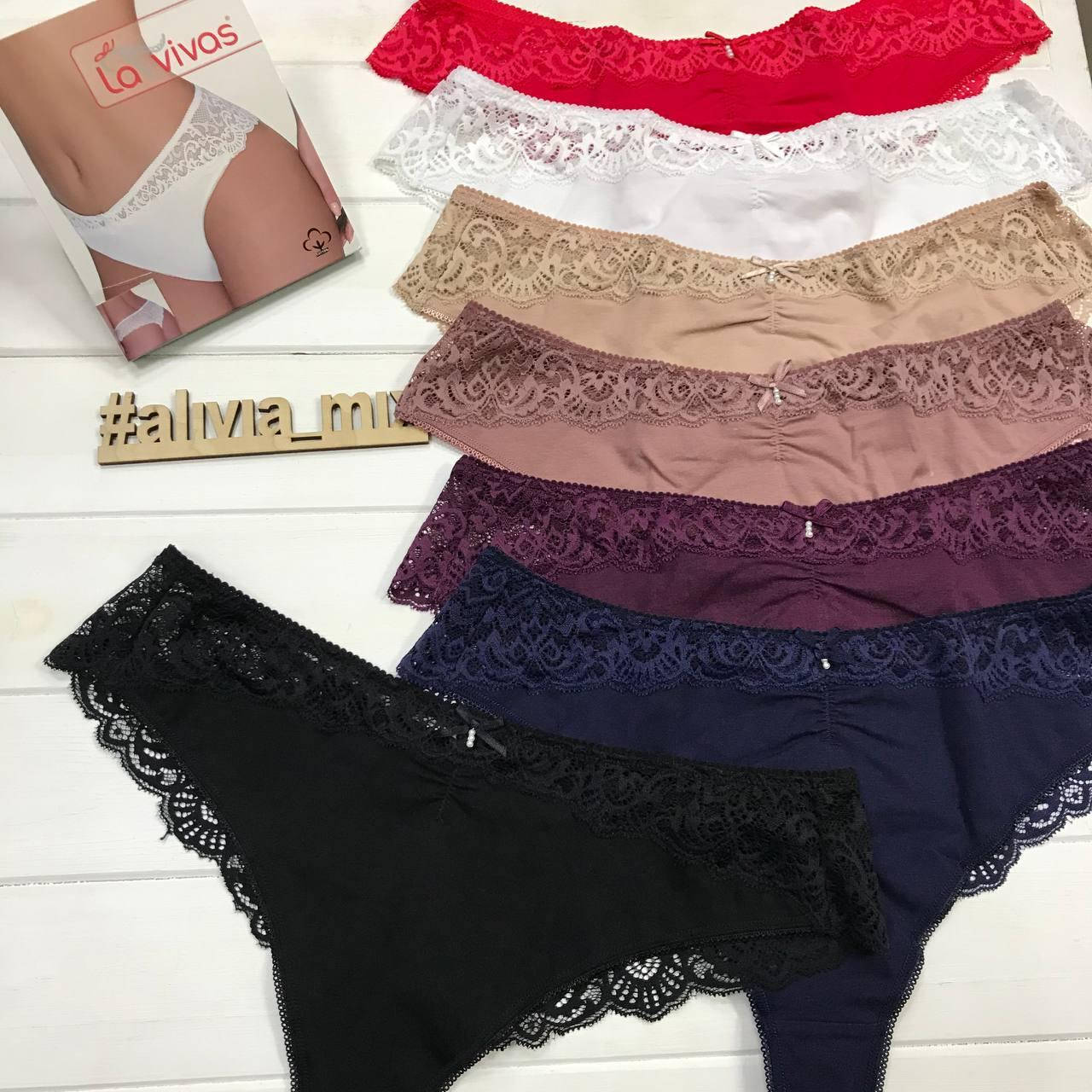 

Стринги хлопковые от La vivas 2XL, черный