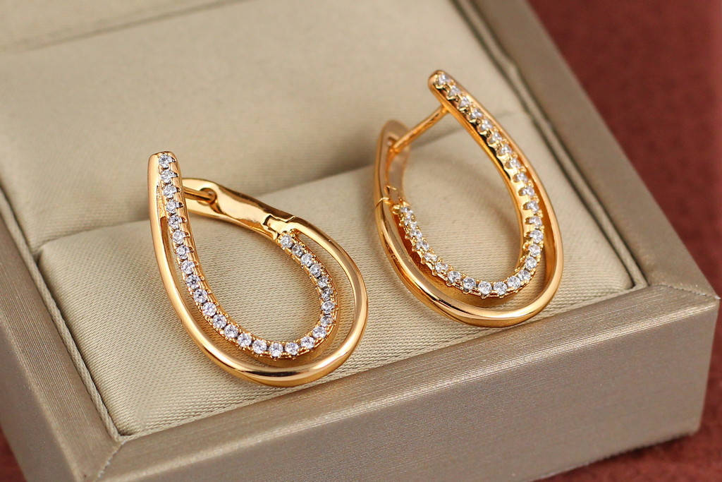

Серьги Xuping Jewelry подкова 2,8 см золотистые