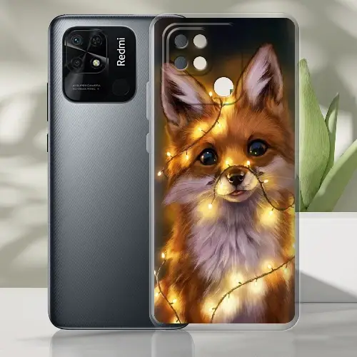 

Силиконовый чехол BoxFace Xiaomi Redmi 10C Рождественская лиса