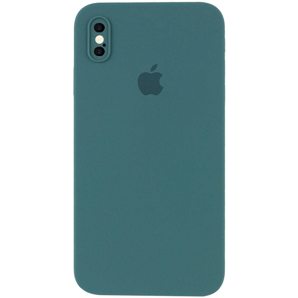 

Чехол Silicone Full case camera SQUARE (квадратные) для IPhone X/Xs Pine green (41) зеленый, Зелёный