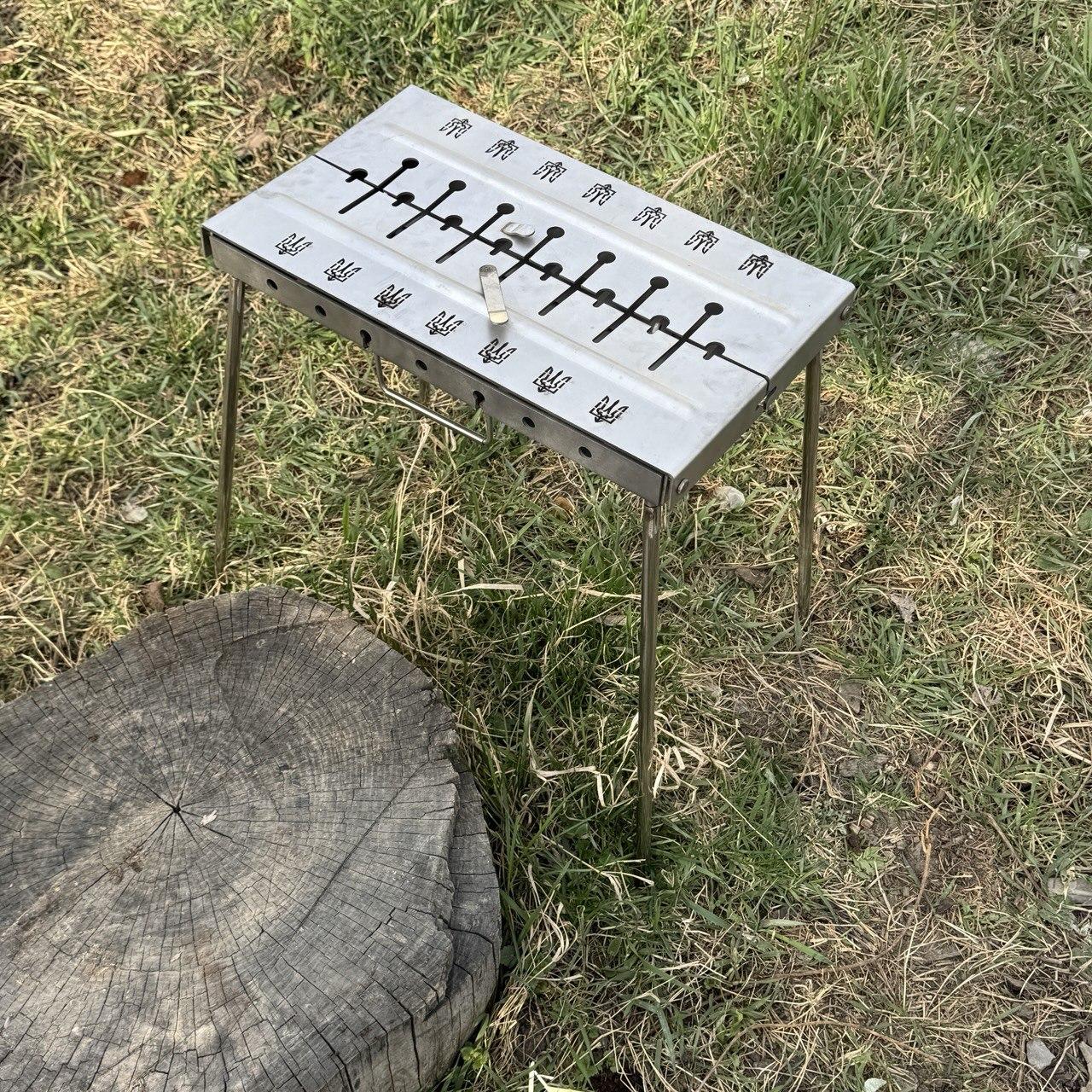 Мангал валіза з нержавіючої сталі на 12 шампурів, 3мм