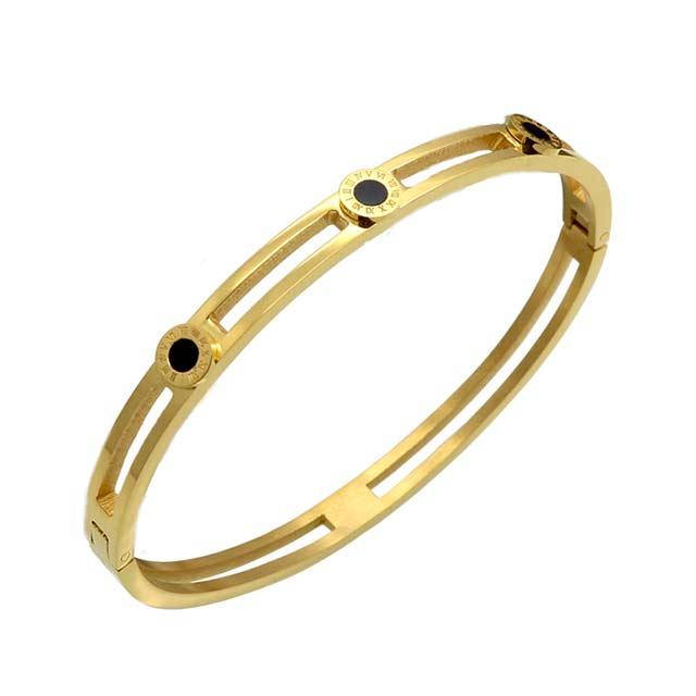 

Женский браслет Bvlgari - Манерный (Золотистый с черным)