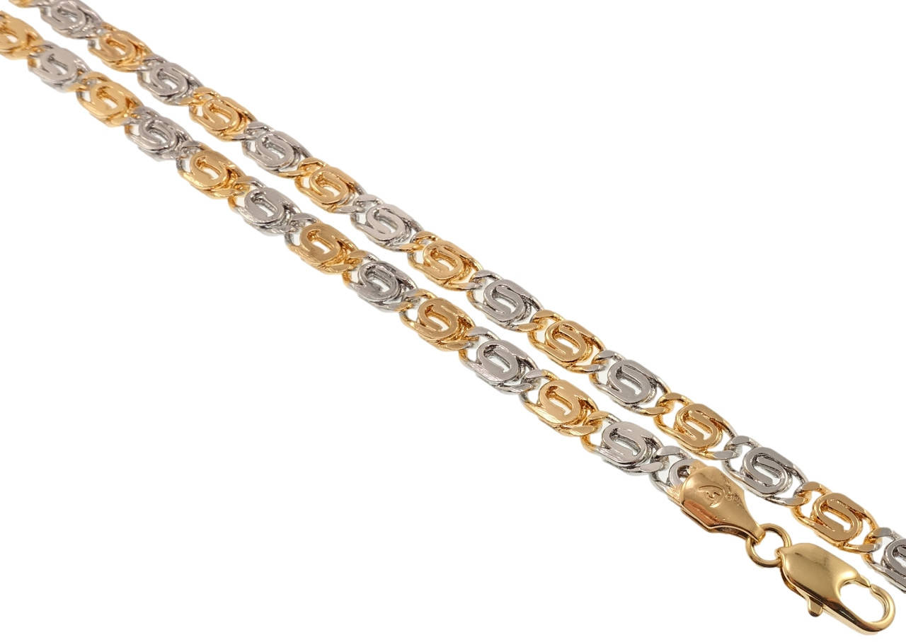 

Цепочка Xuping Позолота 18K + Родий "Плетение Птичий Глаз" длина 50см х 6мм